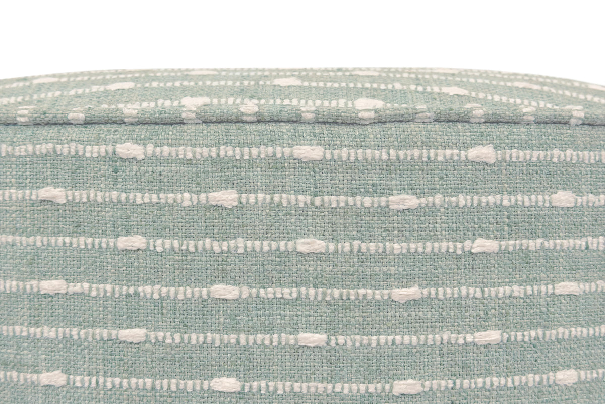 THE TIGHT ROUND OTTOMAN :: HAMPTON TWEED + BULLION FRINGE | LDC