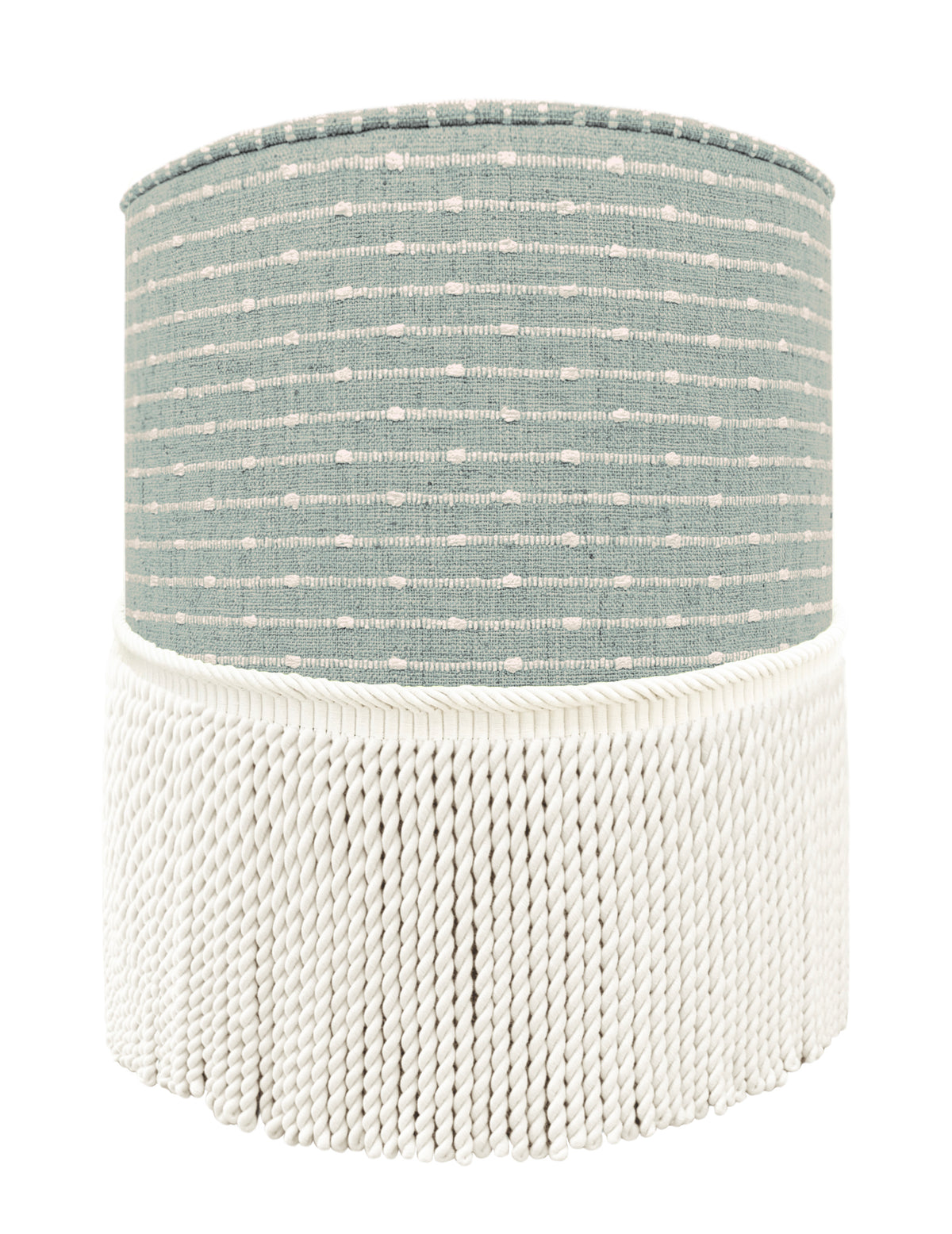 THE TIGHT ROUND OTTOMAN :: HAMPTON TWEED + BULLION FRINGE | LDC
