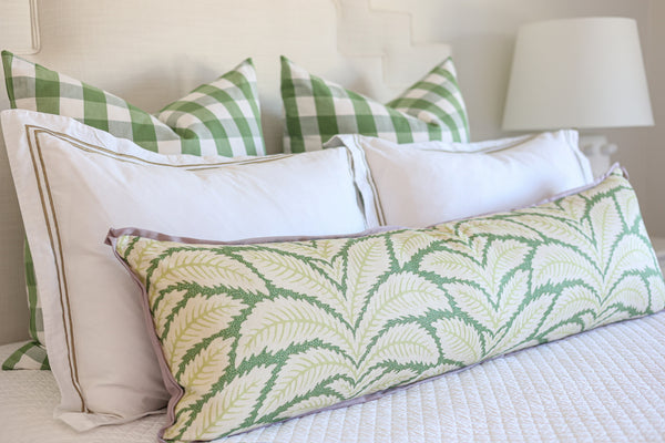 14" X 48" TALAVERA LINEN // LEAF + LILAC REVERSE & BUTTERFLY FLANGE | BRUNSCHWIG & FILS  [SPRING SALE]