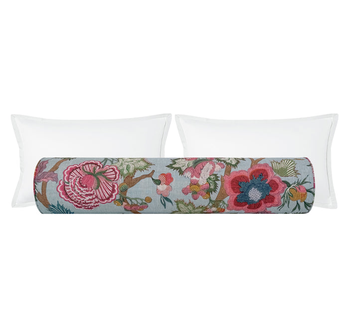 THE BOLSTER :: INDIENNE JACOBEAN // RASPBERRY + TEAL | THIBAUT