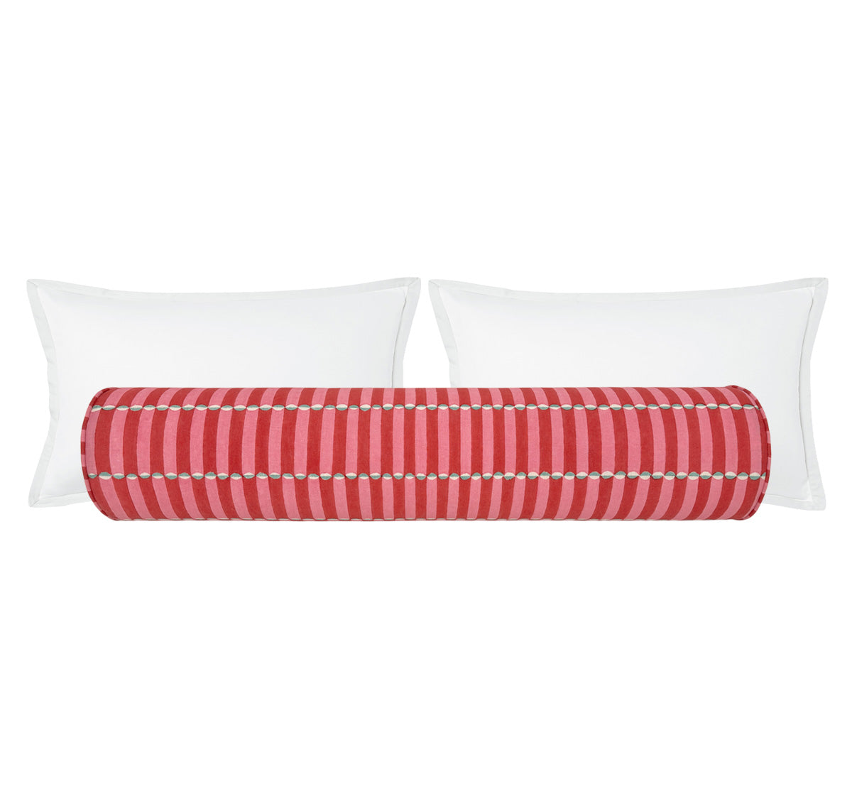 THE BOLSTER :: LUNA HAND BLOCK PRINT // PINK & RED | SCHUMACHER