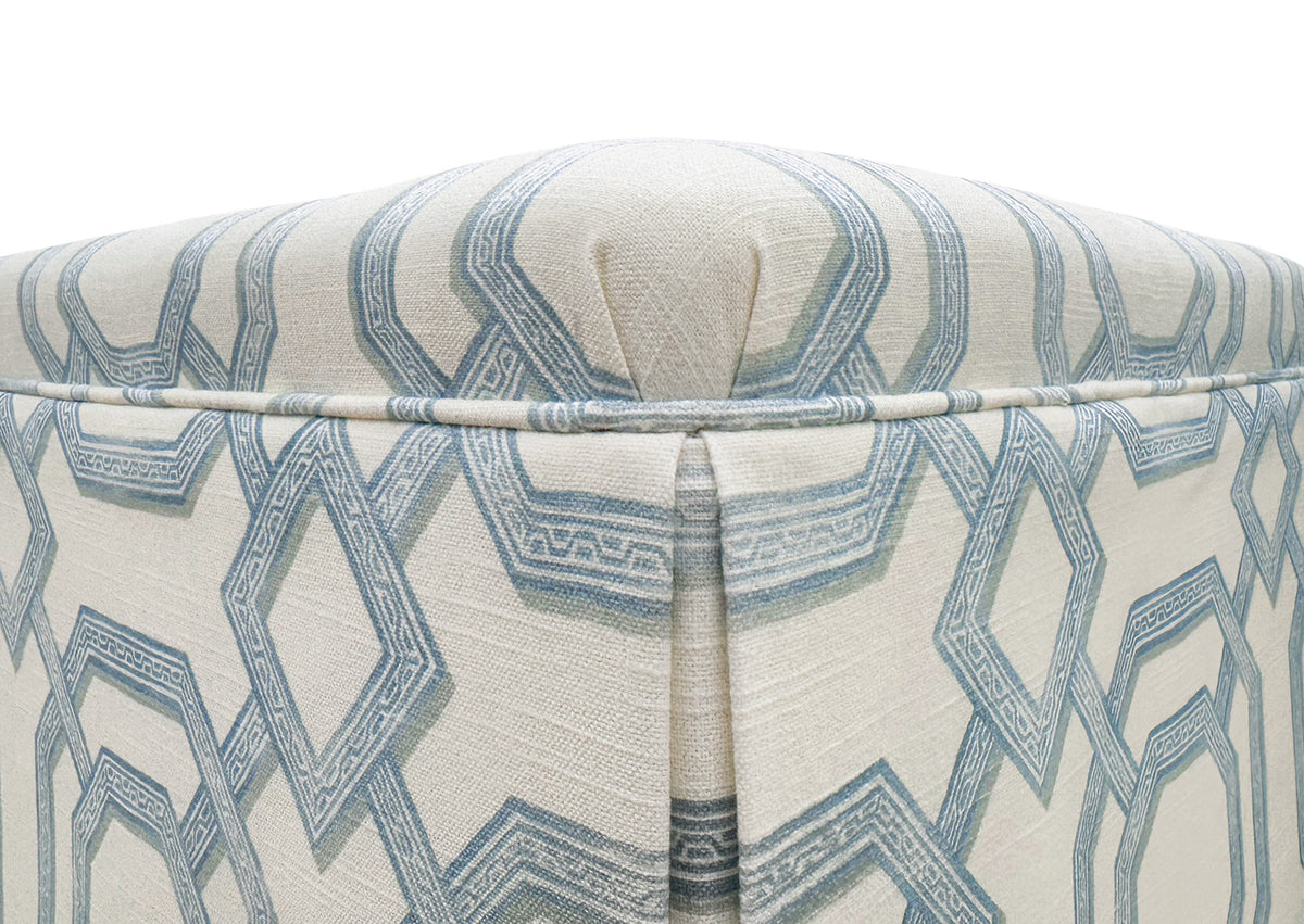 THE SKIRTED OTTOMAN :: LATTICE PRINT