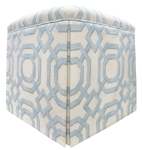 THE SKIRTED OTTOMAN :: LATTICE PRINT