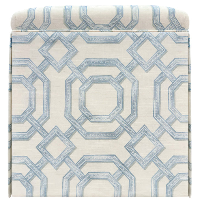 THE SKIRTED OTTOMAN :: LATTICE PRINT