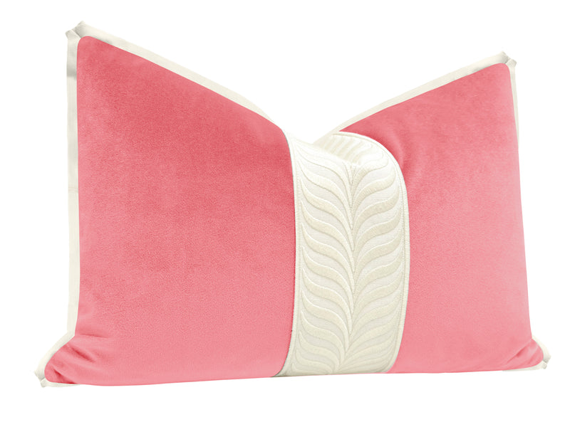 THE LITTLE LUMBAR :: MELROSE VELVET // ROSÉ PINK + TRELLIS TRIM // BONE