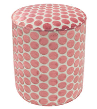 THE TIGHT ROUND OTTOMAN :: LUNA CUT VELVET // CARNATION