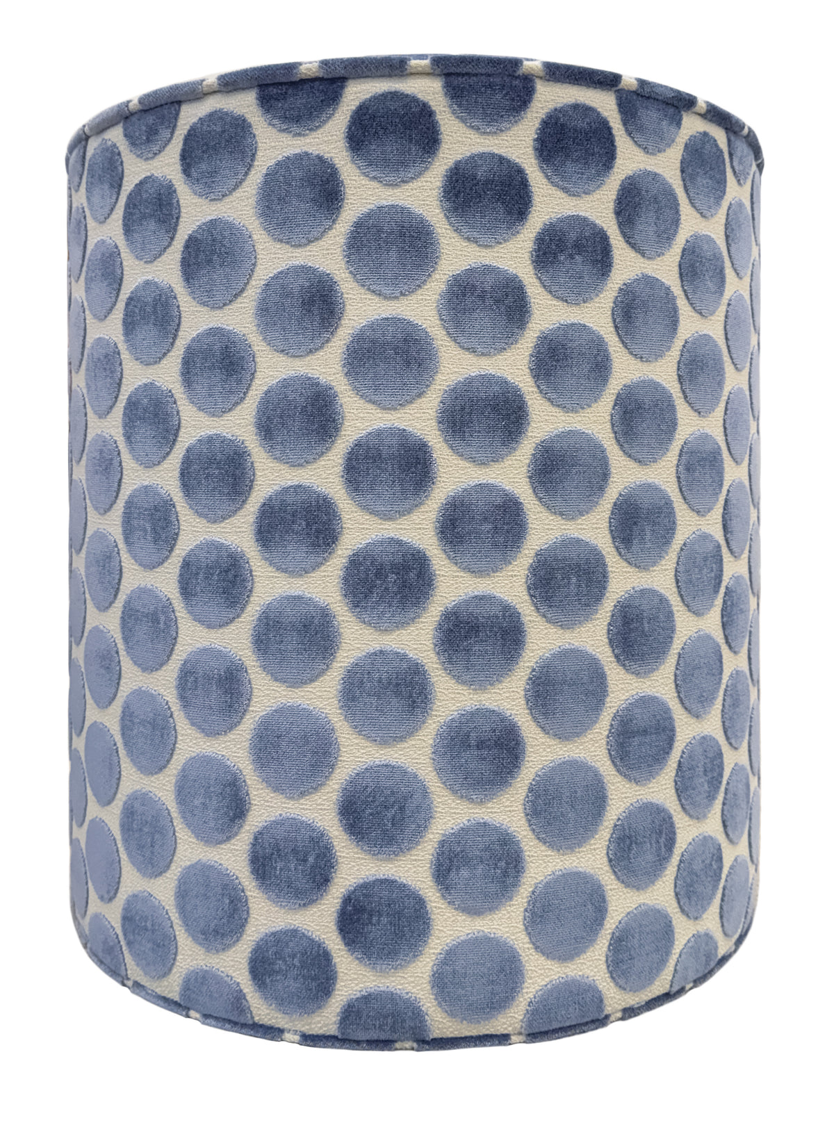 THE TIGHT ROUND OTTOMAN :: LUNA CUT VELVET // CAPRI BLUE