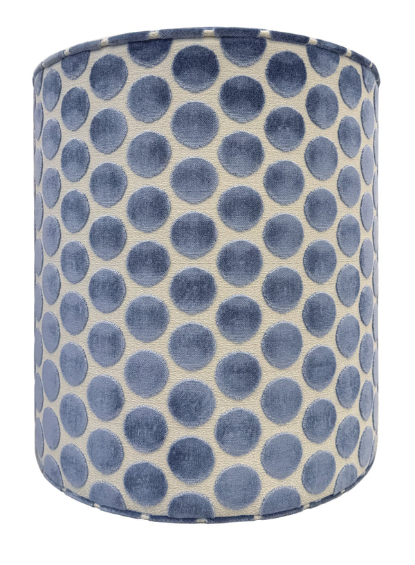THE TIGHT ROUND OTTOMAN :: LUNA CUT VELVET // CAPRI BLUE