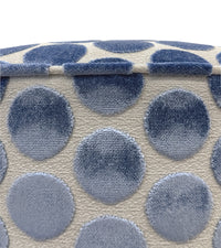 THE TIGHT ROUND OTTOMAN :: LUNA CUT VELVET // CAPRI BLUE