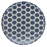THE TIGHT ROUND OTTOMAN :: LUNA CUT VELVET // CAPRI BLUE