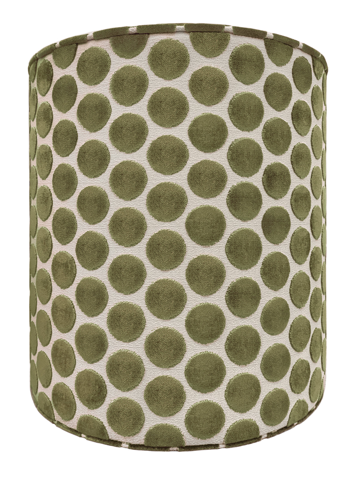 THE TIGHT ROUND OTTOMAN :: LUNA CUT VELVET // OLIVE