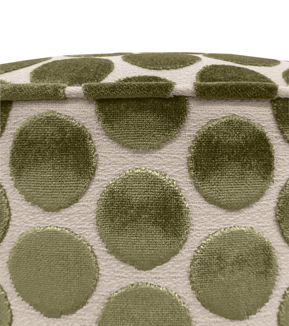 THE TIGHT ROUND OTTOMAN :: LUNA CUT VELVET // OLIVE