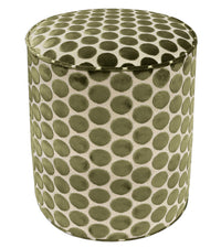 THE TIGHT ROUND OTTOMAN :: LUNA CUT VELVET // OLIVE