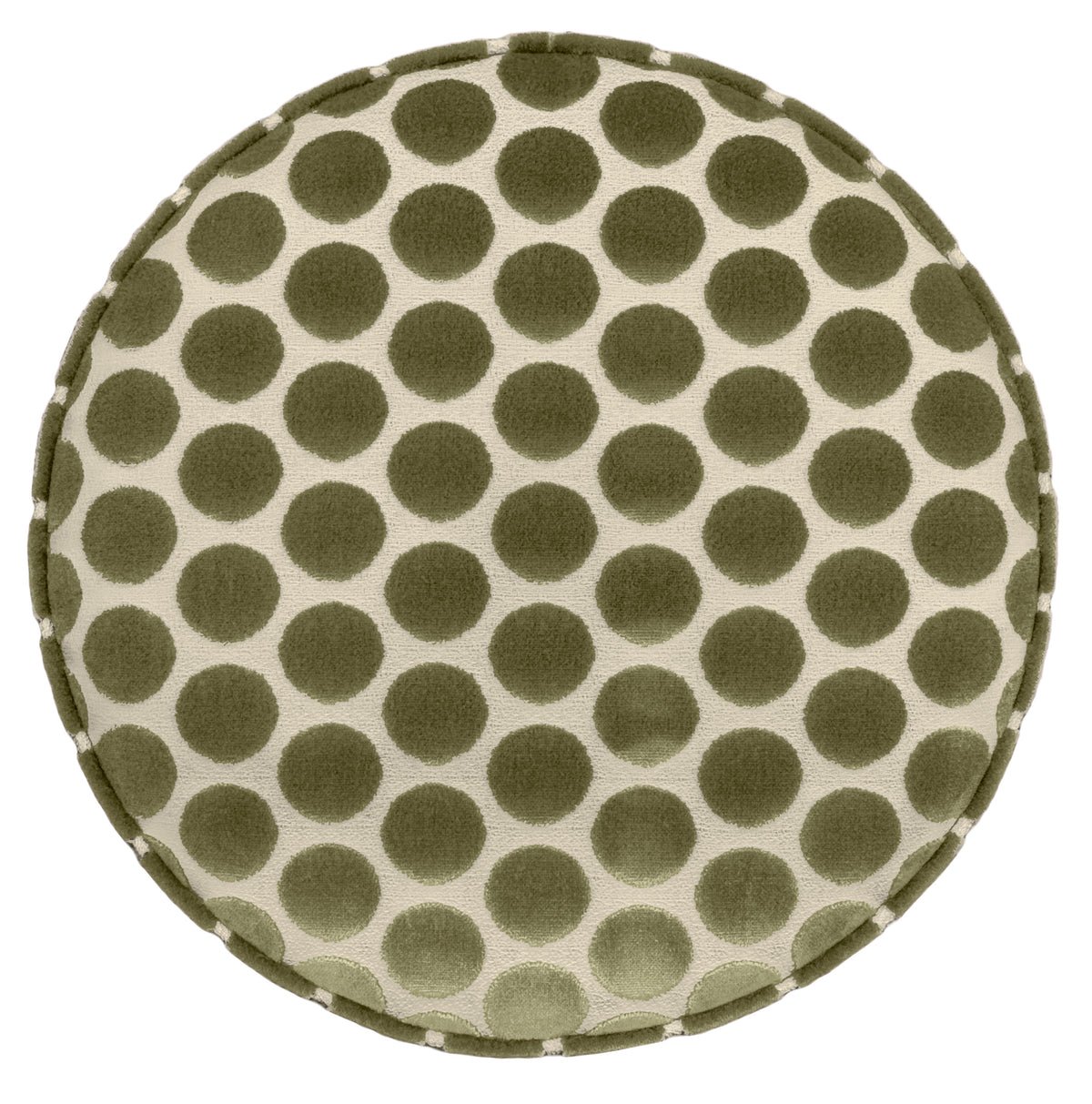 THE TIGHT ROUND OTTOMAN :: LUNA CUT VELVET // OLIVE
