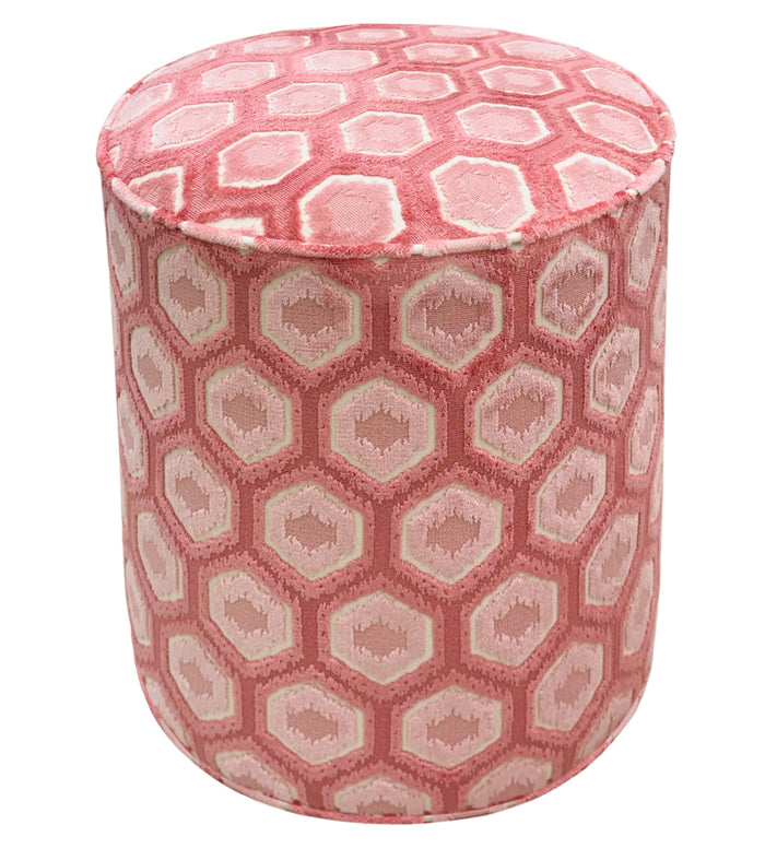 THE TIGHT ROUND OTTOMAN :: MIA CUT VELVET