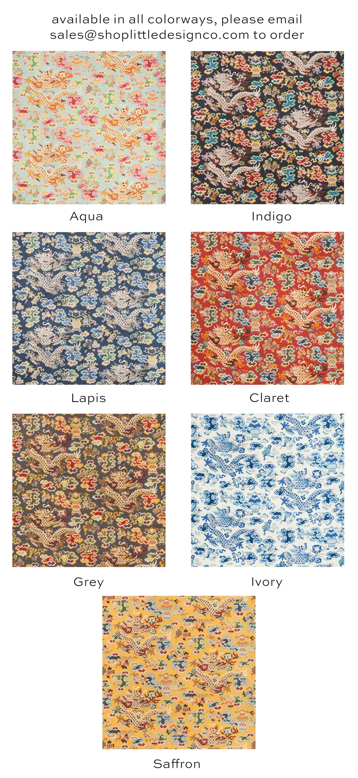 MING DRAGON PRINT // AQUA | BRUNSCHWIG & FILS