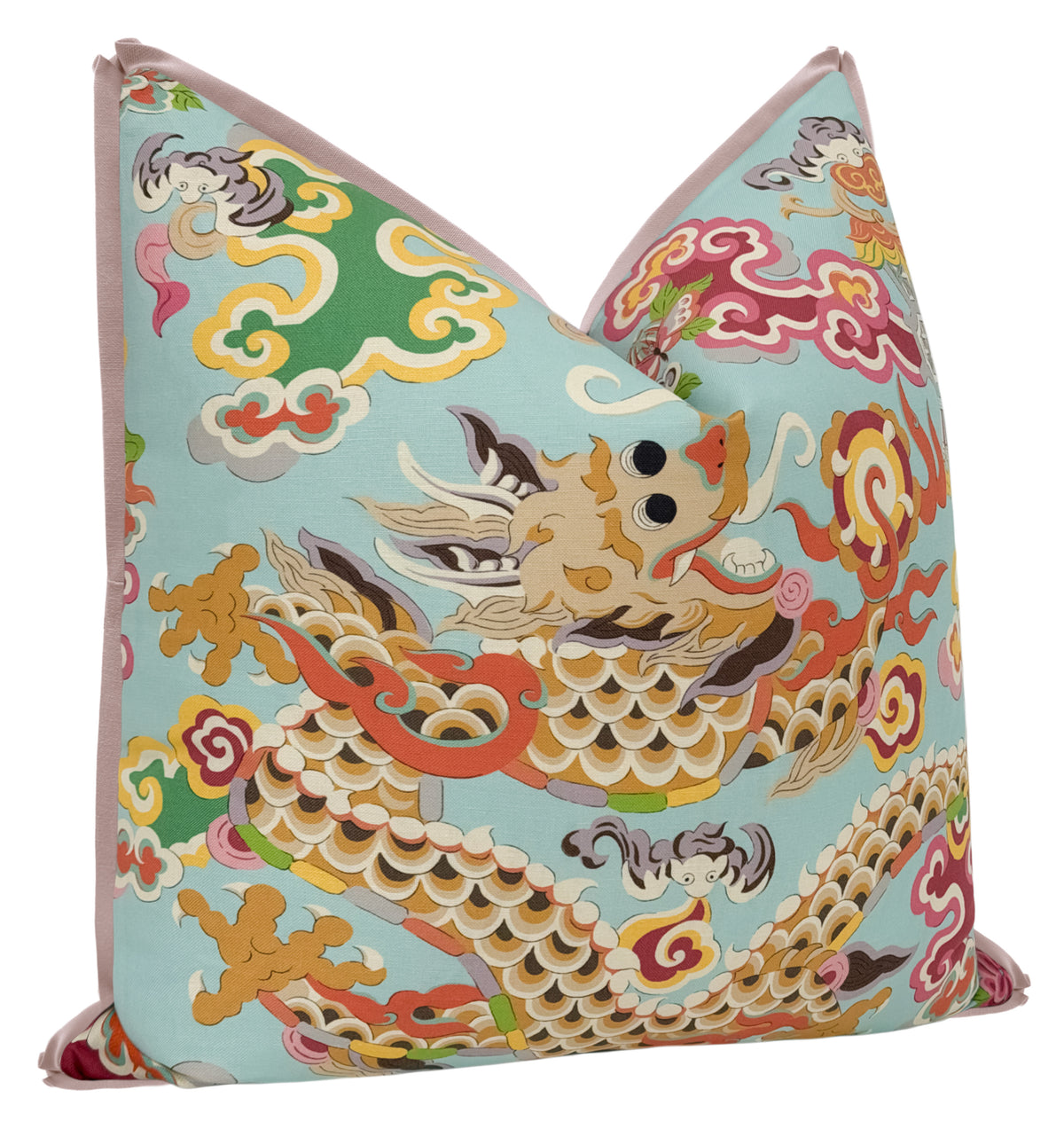 MING DRAGON PRINT // AQUA | BRUNSCHWIG & FILS