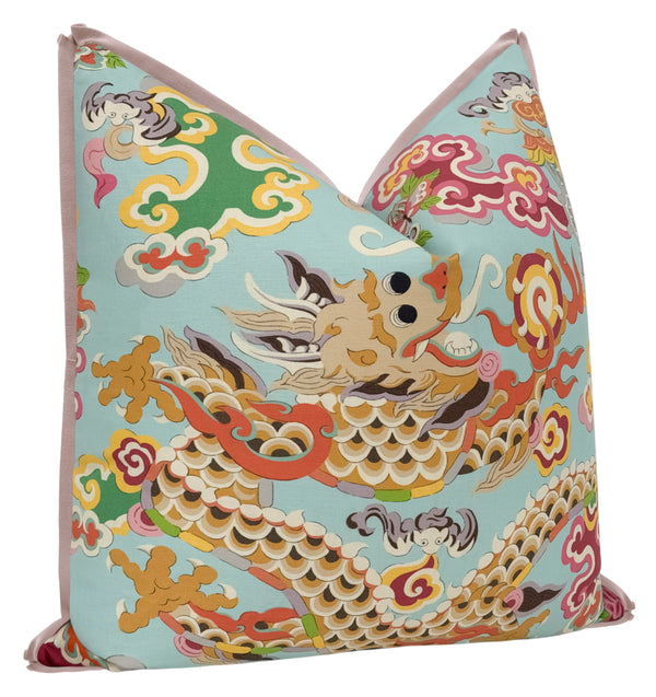 MING DRAGON PRINT // AQUA | BRUNSCHWIG & FILS