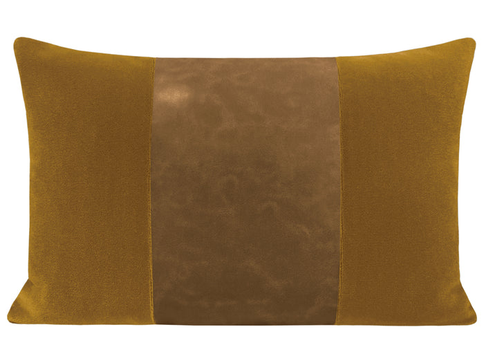 THE LITTLE LUMBAR :: MOHAIR VELVET // BOURBON  + FAUX LEATHER // SABLE