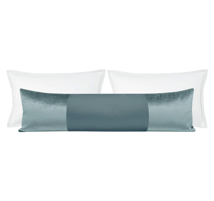 THE XL LUMBAR :: MONOCHROMATIC FAUX SILK VELVET // CERULEAN BLUE