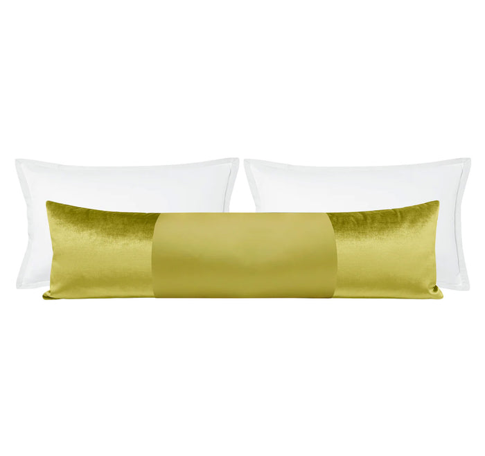 THE XL LUMBAR :: MONOCHROMATIC FAUX SILK VELVET // CHARTREUSE