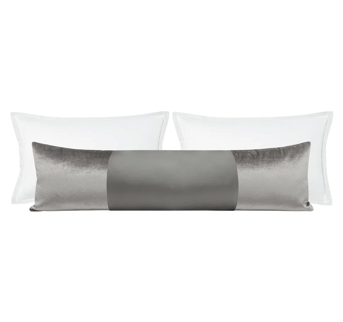 THE XL LUMBAR :: MONOCHROMATIC FAUX SILK VELVET // CHROME