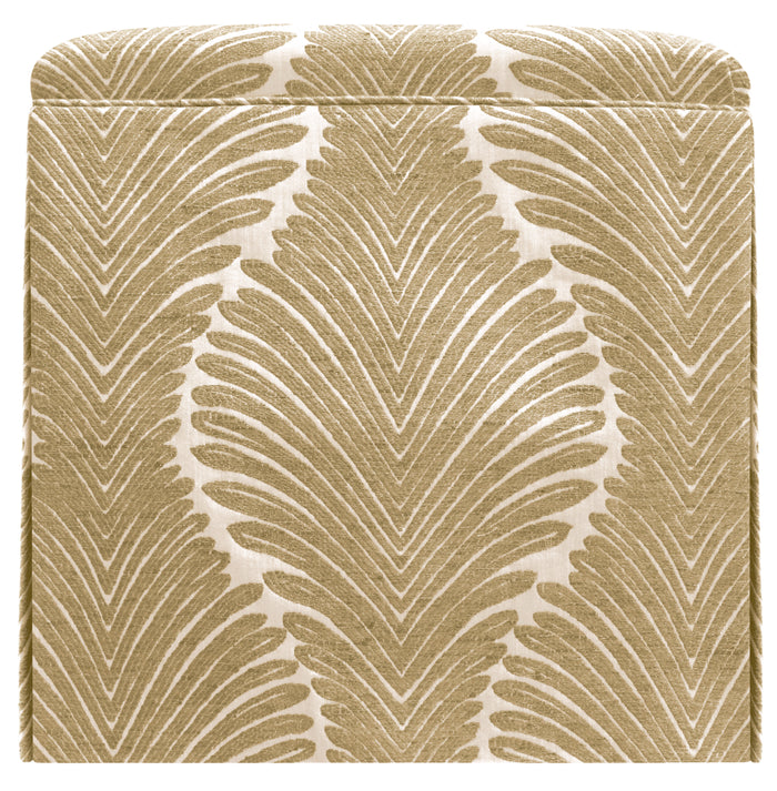 THE SKIRTED OTTOMAN :: MUSGROVE CHENILLE // NATURAL