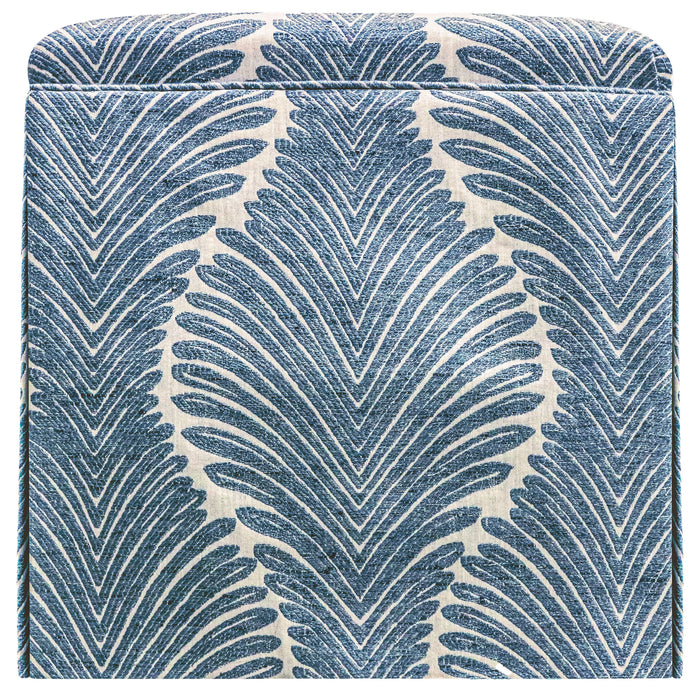 THE SKIRTED OTTOMAN :: MUSGROVE CHENILLE // SAPPHIRE