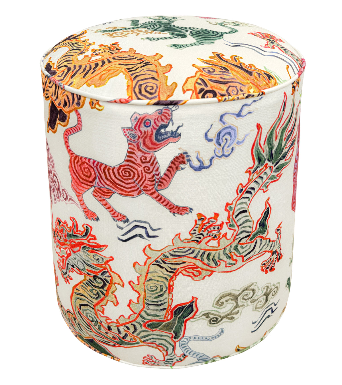 THE TIGHT ROUND OTTOMAN :: MYSTIC TIGER