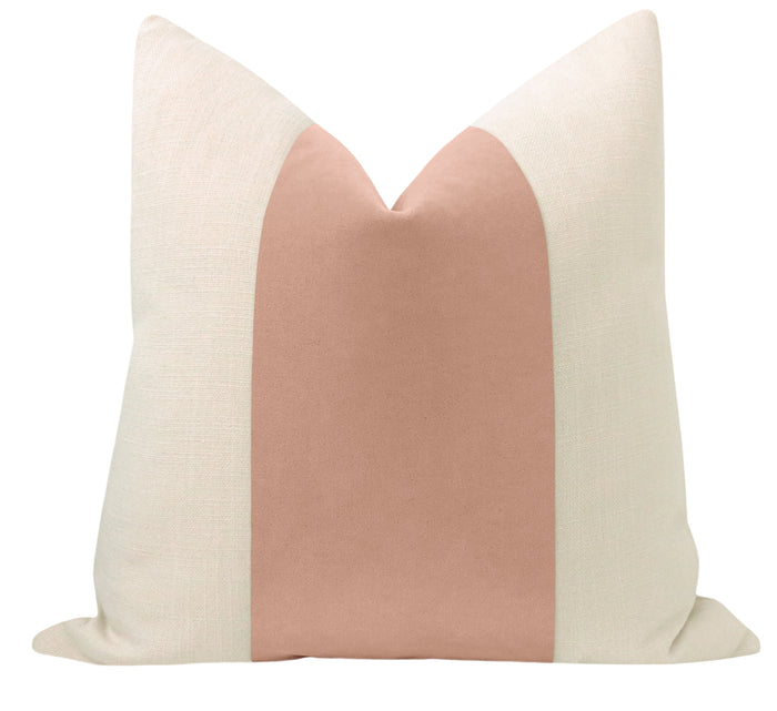 FINAL SALE : PANEL :: 18" X 18" MOHAIR VELVET // BLUSH PILLOW COVER