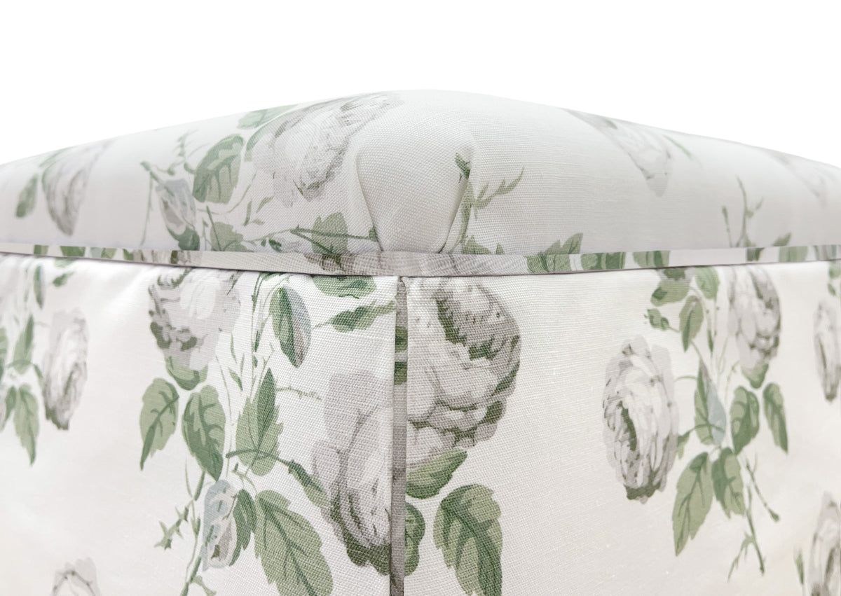 THE SKIRTED OTTOMAN :: BOWOOD UNION // SILVER , LEAF | COLEFAX & FOWLER