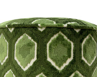 THE TIGHT ROUND OTTOMAN :: MIA CUT VELVET  // OLIVE