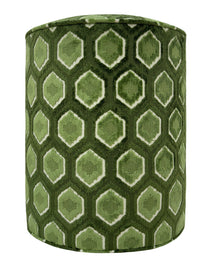 THE TIGHT ROUND OTTOMAN :: MIA CUT VELVET  // OLIVE