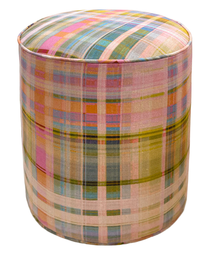 THE TIGHT ROUND OTTOMAN :: TATTIE PLAID // MULTI | ANNA SPIRO