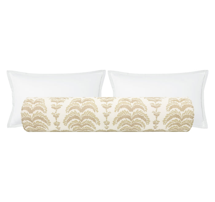 THE BOLSTER :: PONCHETTE PRINT // BEIGE | BRUNSCHWIG & FILS