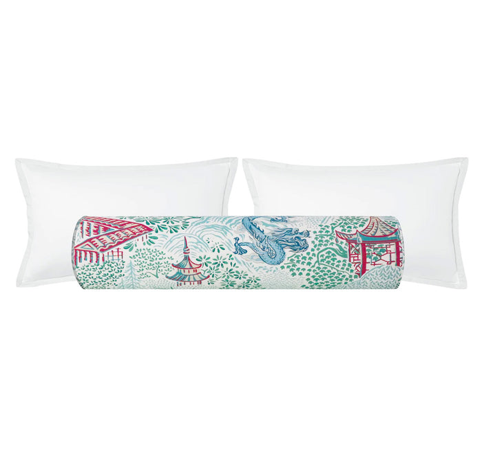 THE BOLSTER :: PAGODA LINEN PRINT // SKY BLUE