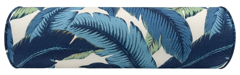 OUTDOOR BOLSTER : PALM LEAF // CAPRI BLUE