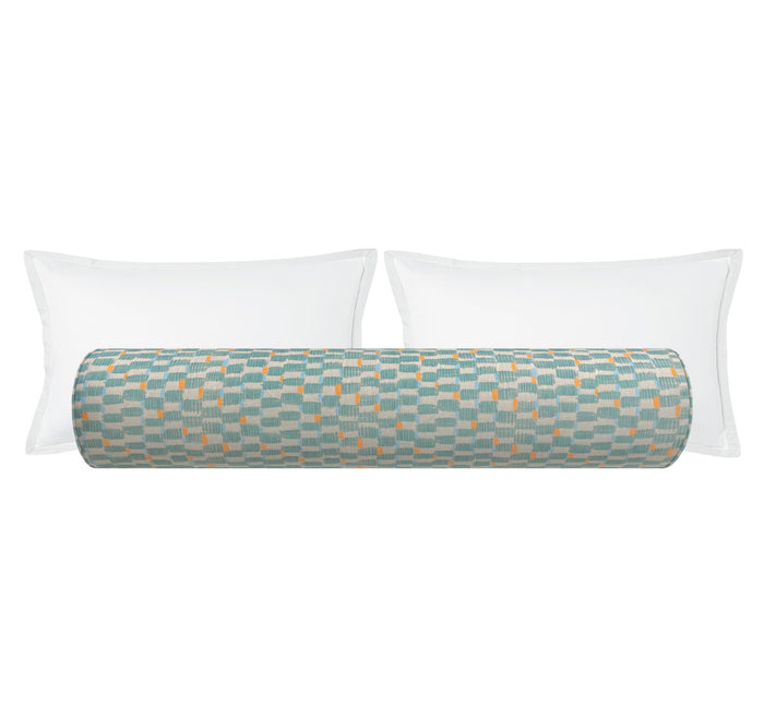 THE BOLSTER :: HASHBLOCKS // KHAKI BLUE | TEIL TEXTILES