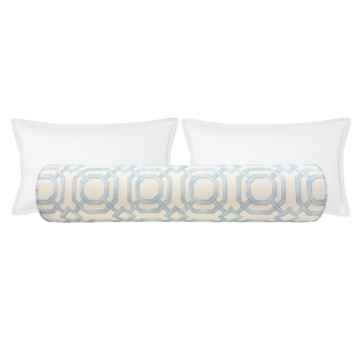 THE BOLSTER :: LATTICE PRINT // POWDER BLUE