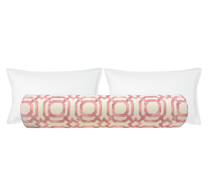 THE BOLSTER :: LATTICE PRINT // ROSE PINK