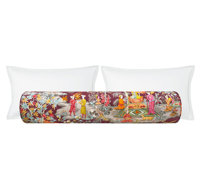 THE BOLSTER :: LODI GARDEN PRINT // PLUM | BRUNSCHWIG & FILS