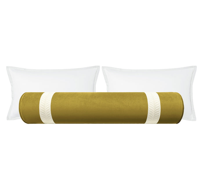 THE BOLSTER :: MELROSE VELVET // CHARTREUSE + TRELLIS TRIM // BONE