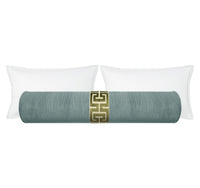 THE BOLSTER :: STRIE VELVET // CERULEAN BLUE + GREEK TRIM