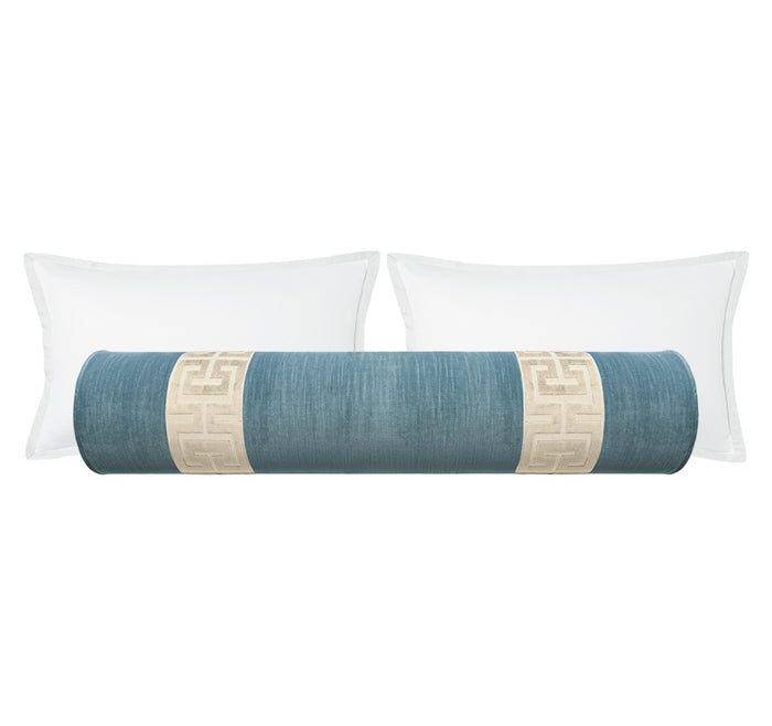 THE BOLSTER :: STRIE VELVET // CHAMBRAY + GREEK TRIM