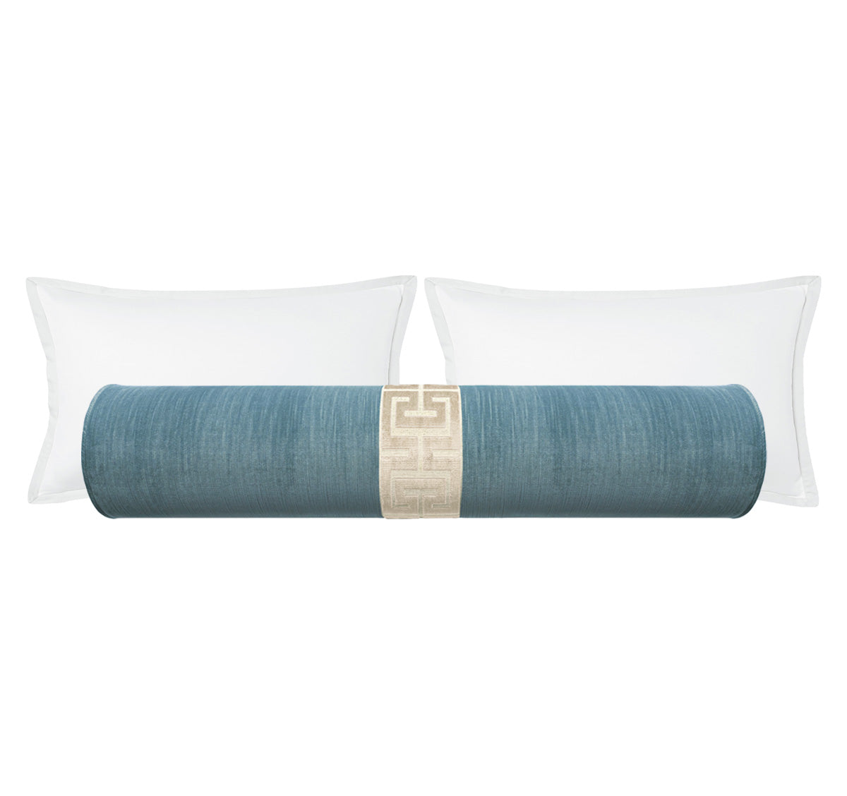 THE BOLSTER :: STRIE VELVET // CHAMBRAY + GREEK TRIM