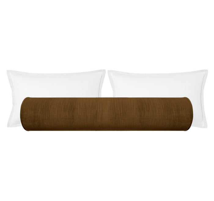 THE BOLSTER :: STRIE VELVET // CHESTNUT