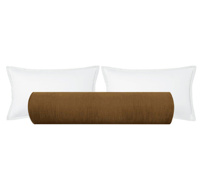 THE BOLSTER :: STRIE VELVET // CHESTNUT