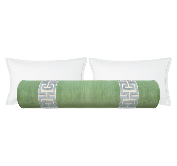 THE BOLSTER :: STRIE VELVET // JADE + GREEK TRIM