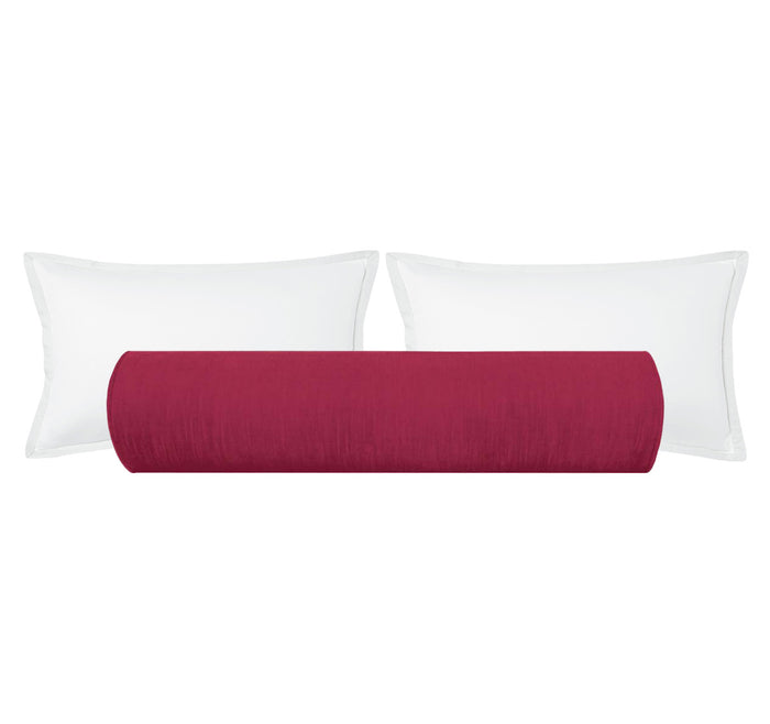 THE BOLSTER :: STRIE VELVET // MAGENTA