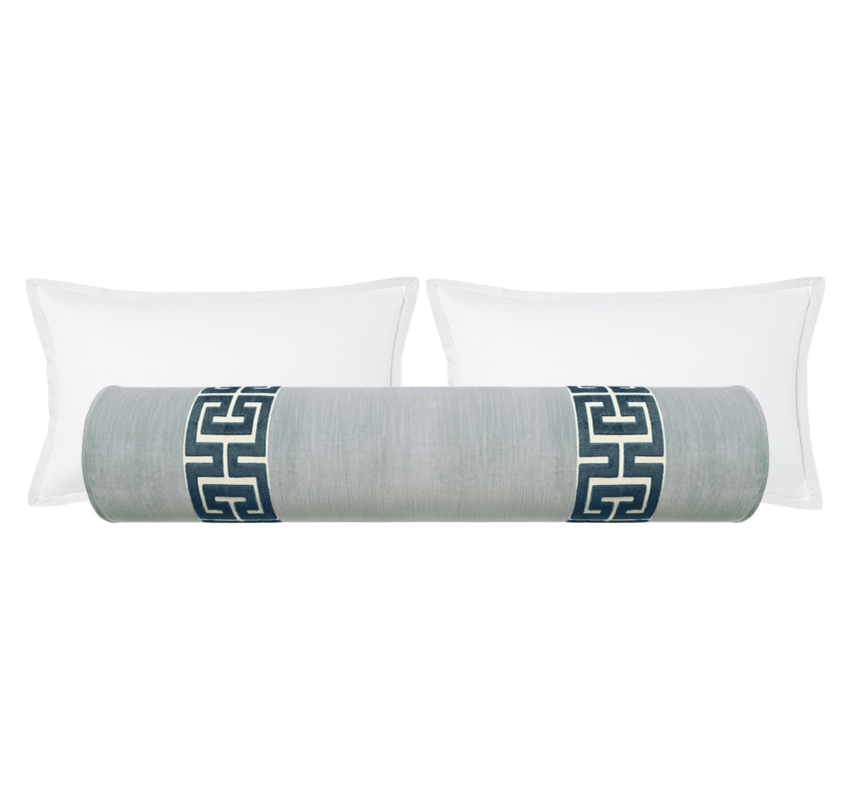 THE BOLSTER :: STRIE VELVET // MIST + GREEK TRIM